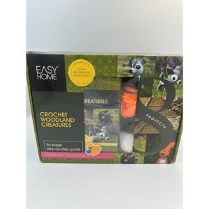 Easy Home Learn to Crochet Kit Woodland Creatures (Hedgehog Fox Deer) NEW